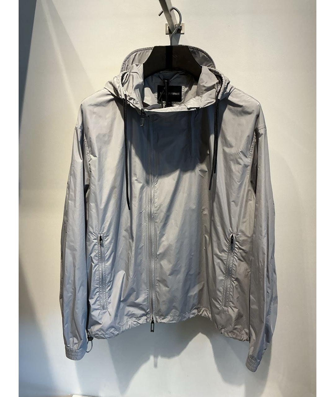 EMPORIO ARMANI Серая полиэстеровая куртка, фото 4