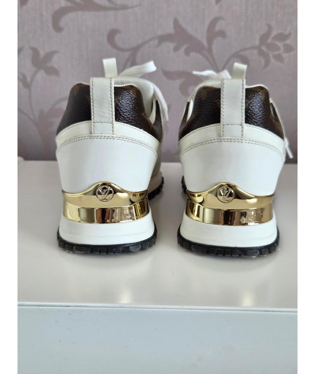 LOUIS VUITTON Белые кожаные кроссовки, фото 4