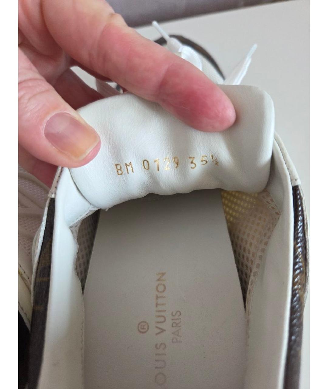 LOUIS VUITTON Белые кожаные кроссовки, фото 6