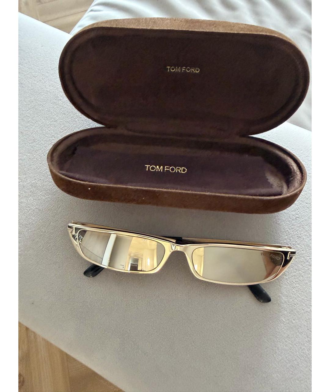TOM FORD Золотые металлические солнцезащитные очки, фото 5