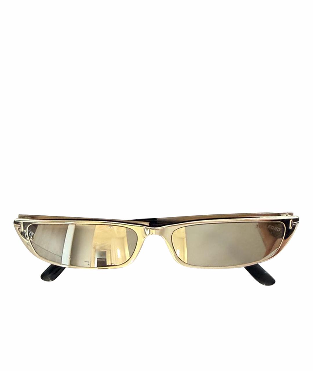 TOM FORD Золотые металлические солнцезащитные очки, фото 1