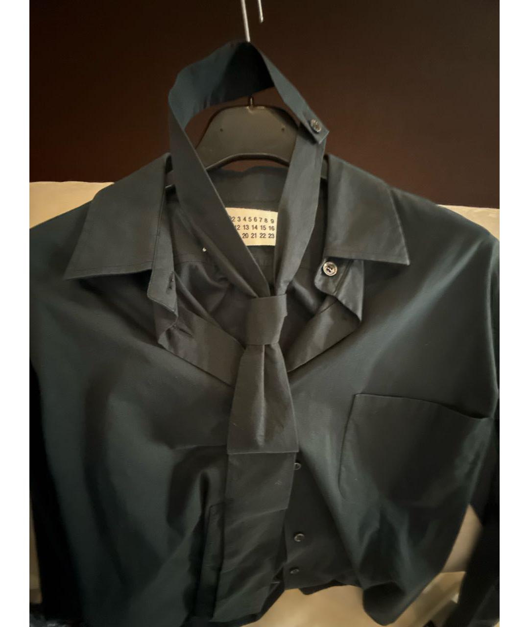 MAISON MARGIELA Темно-синяя хлопковая рубашка, фото 4