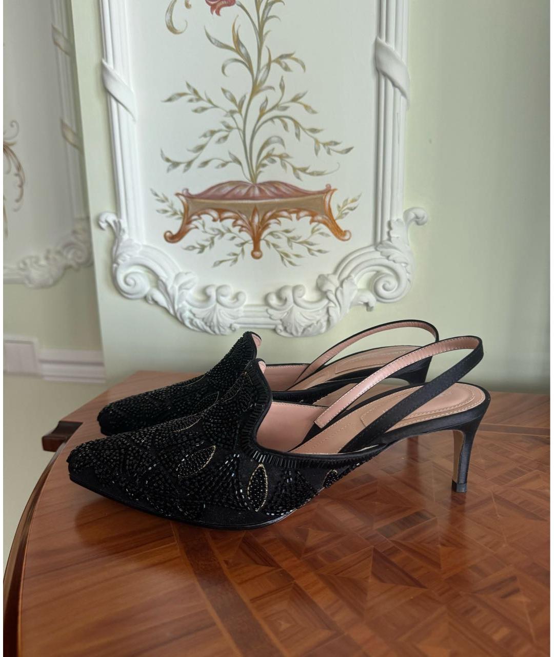 ALBERTA FERRETTI Черные текстильные туфли, фото 3