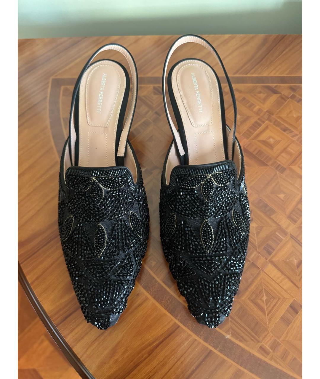 ALBERTA FERRETTI Черные текстильные туфли, фото 2