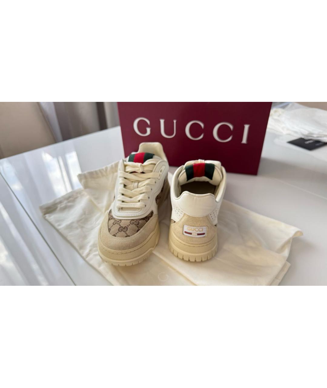 GUCCI Бежевые кеды, фото 2