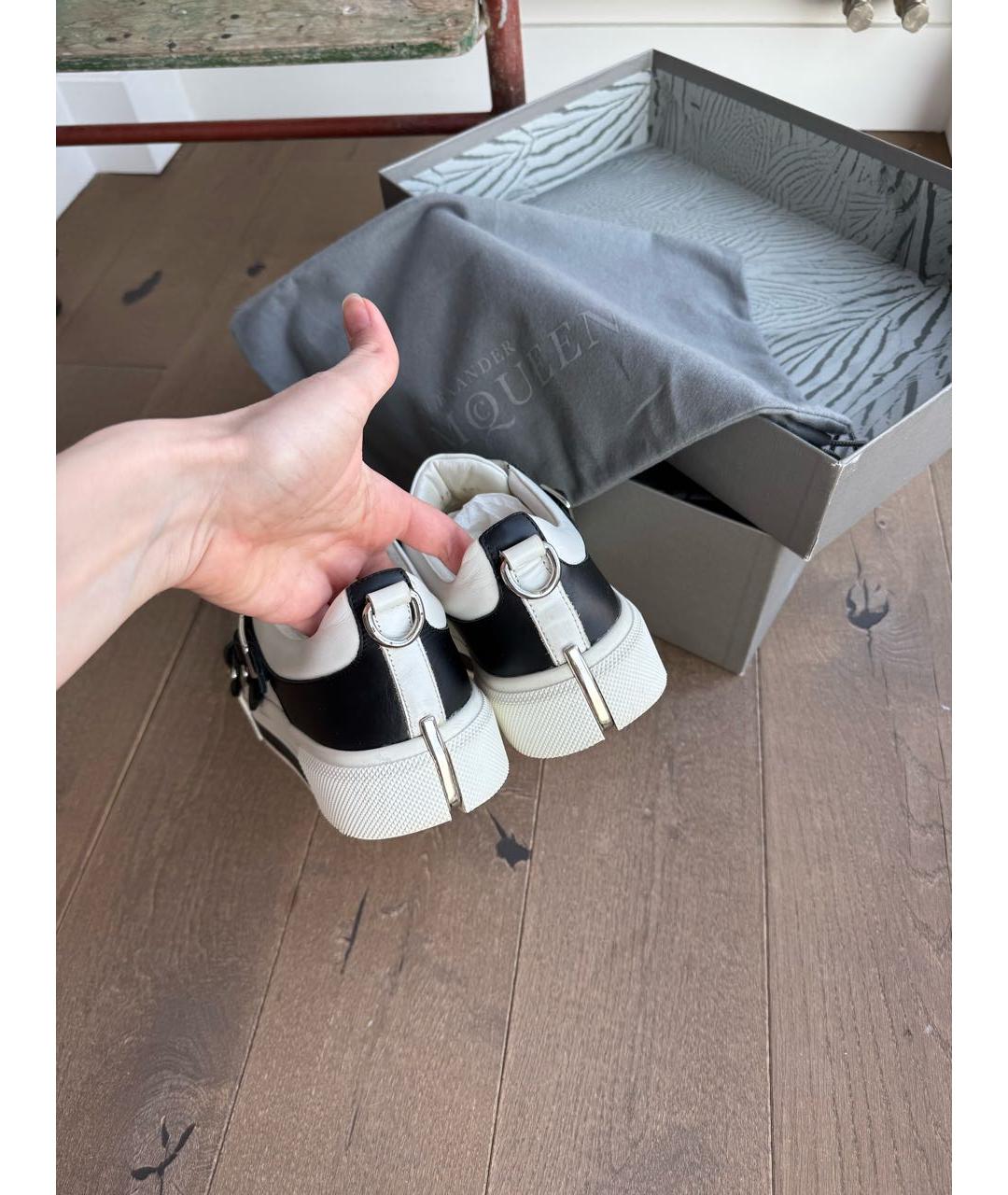 ALEXANDER MCQUEEN Белые кожаные кеды, фото 4