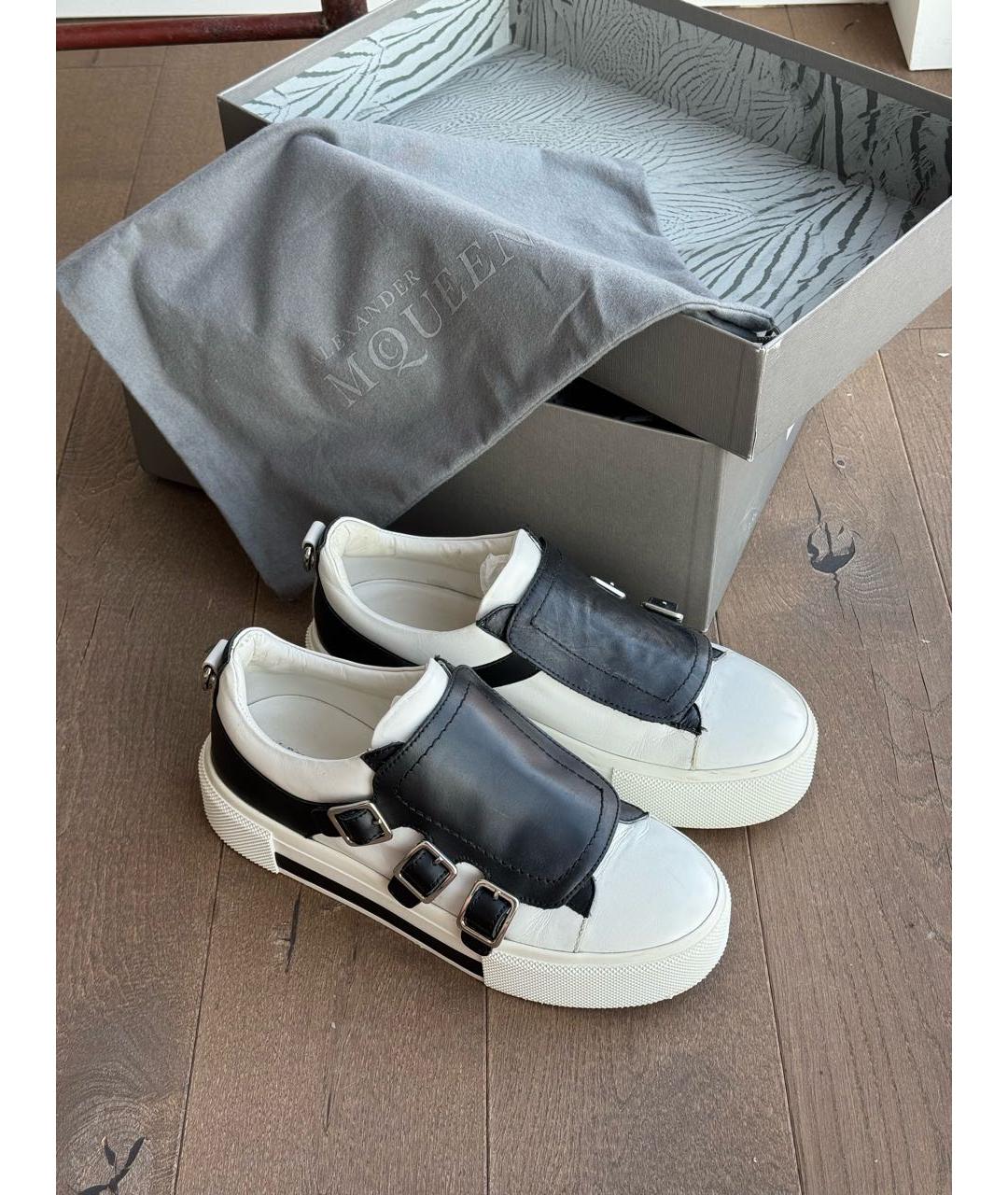 ALEXANDER MCQUEEN Белые кожаные кеды, фото 3
