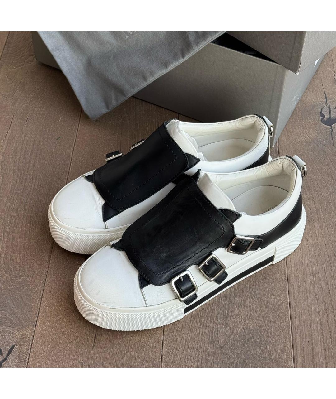 ALEXANDER MCQUEEN Белые кожаные кеды, фото 6