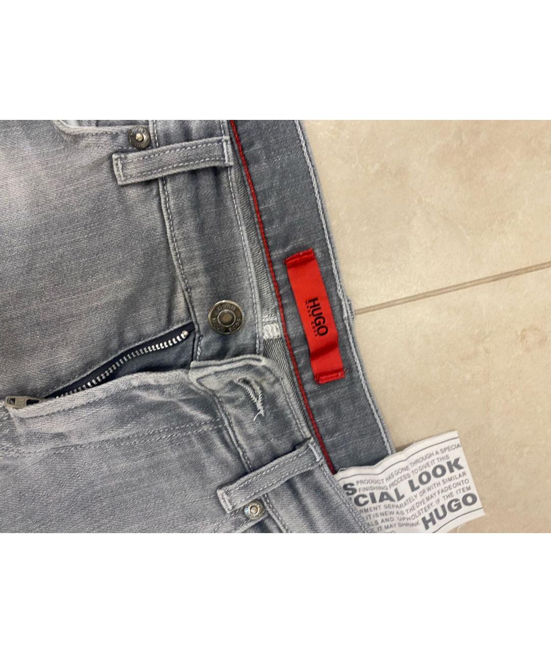 HUGO BOSS Серые прямые джинсы, фото 3