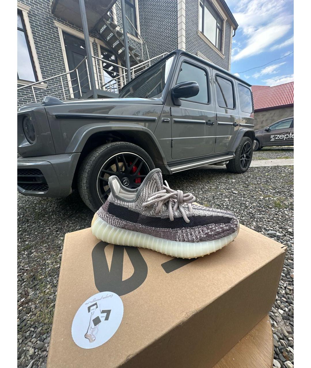 ADIDAS YEEZY Серые текстильные кроссовки, фото 5