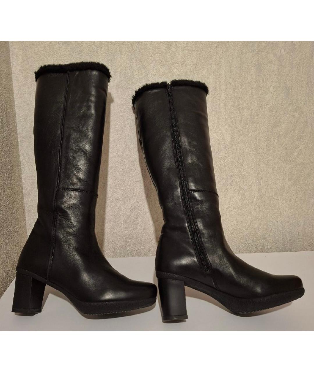 STUART WEITZMAN Черные кожаные сапоги, фото 4