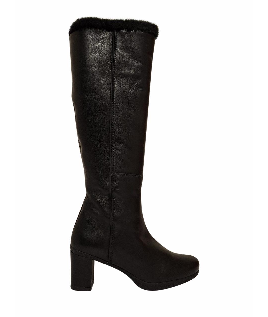 STUART WEITZMAN Черные кожаные сапоги, фото 1
