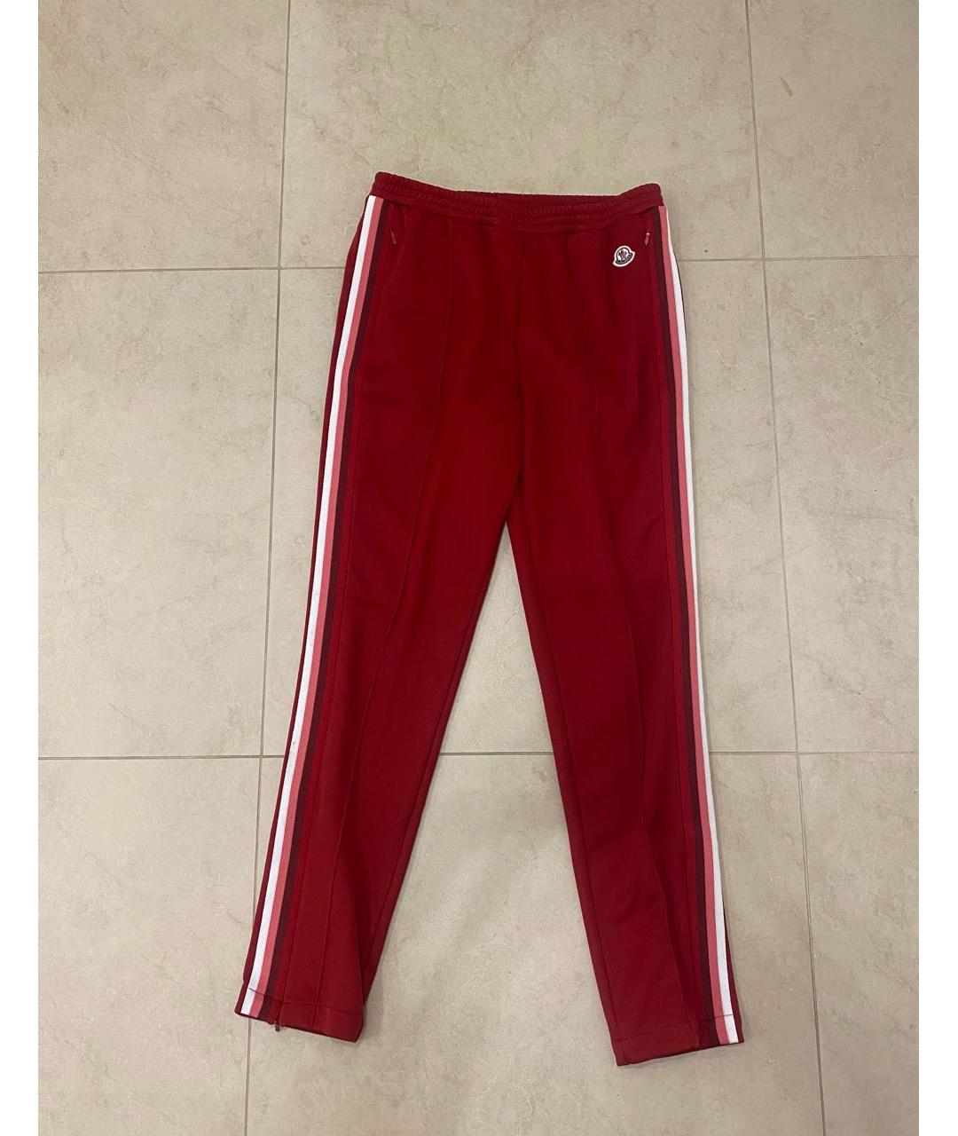 MONCLER Бордовые прямые брюки, фото 5