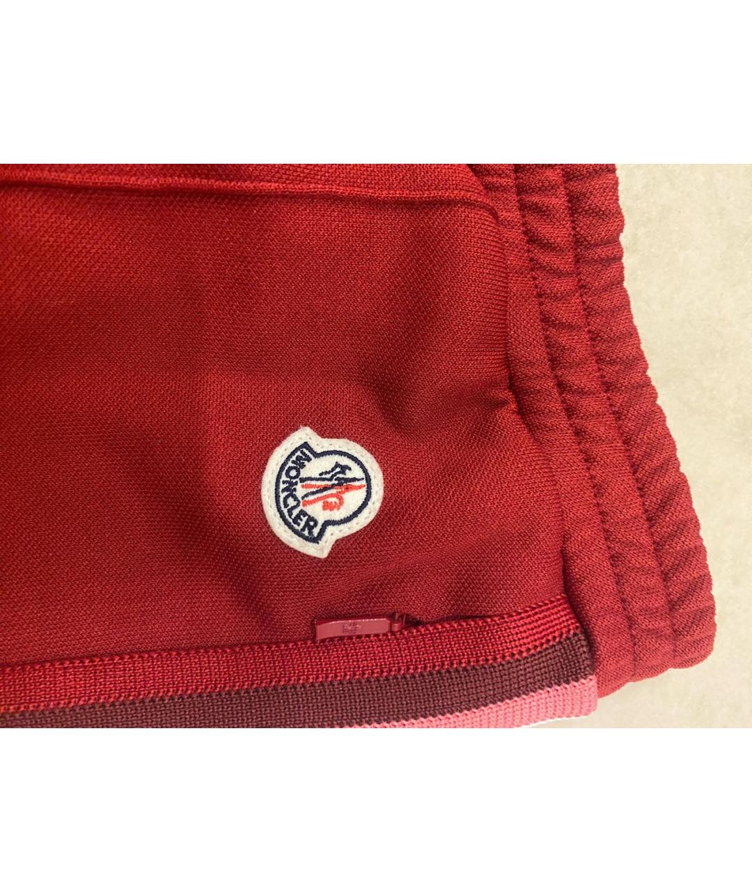 MONCLER Бордовые прямые брюки, фото 4