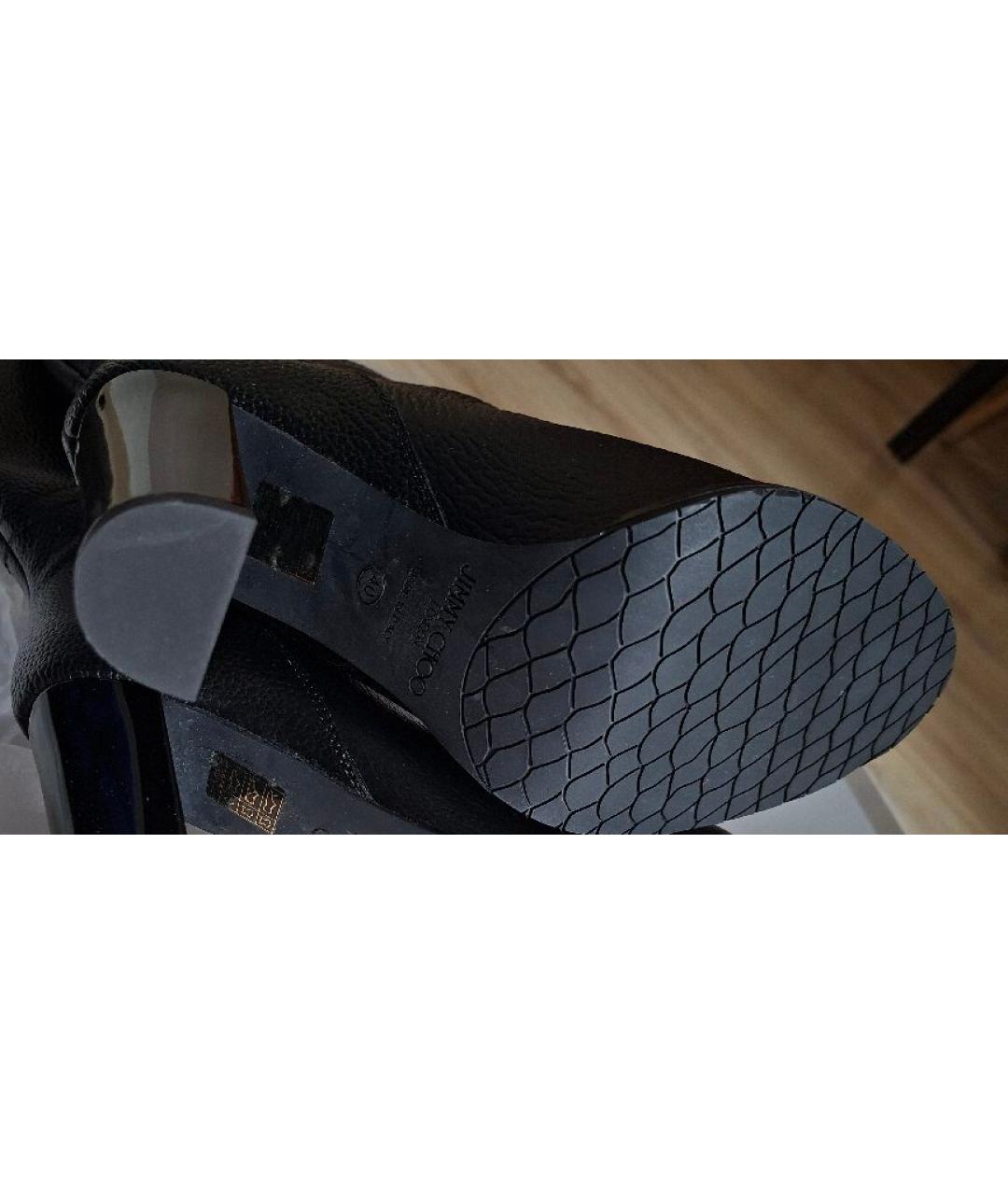 JIMMY CHOO Черные кожаные сапоги, фото 7