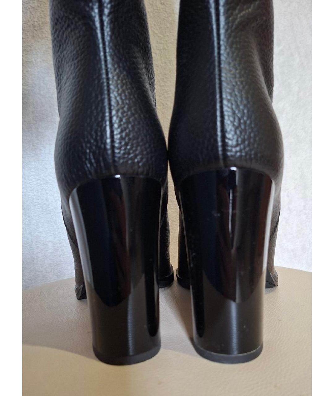JIMMY CHOO Черные кожаные сапоги, фото 4