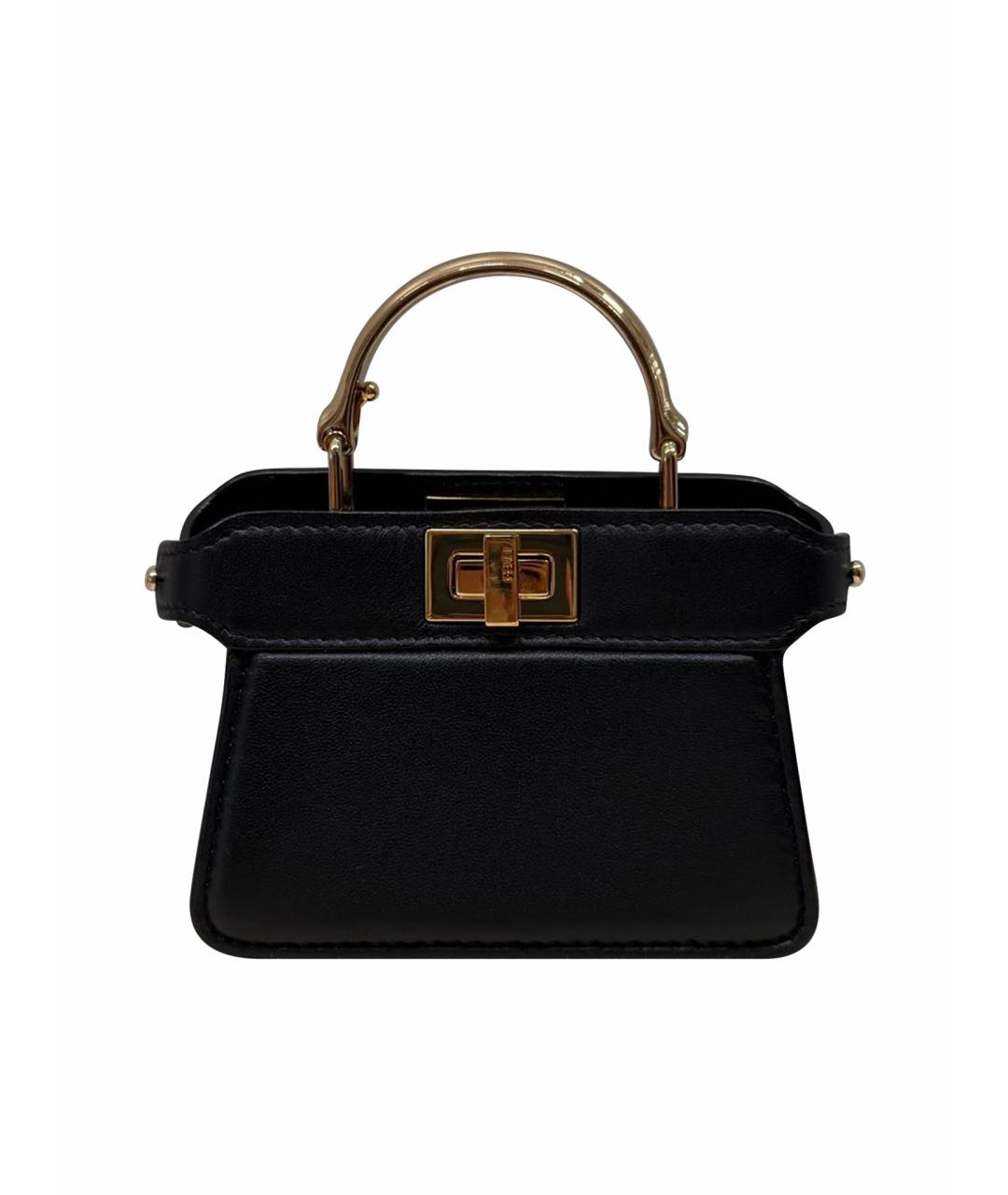 FENDI Черная кожаная сумка через плечо, фото 1