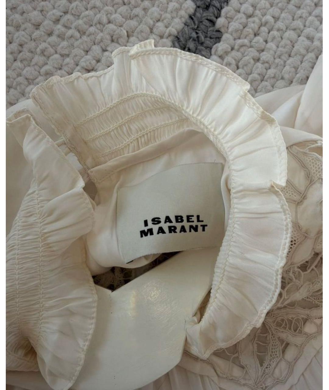 ISABEL MARANT Белая кружевная блузы, фото 4