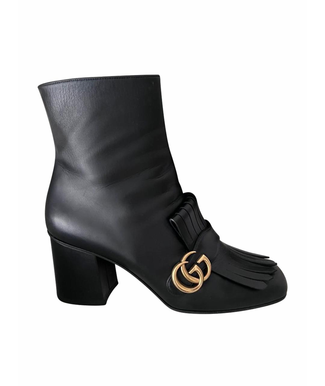 GUCCI Черные кожаные ботильоны, фото 9
