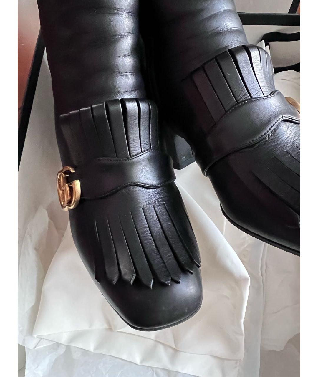 GUCCI Черные кожаные ботильоны, фото 2