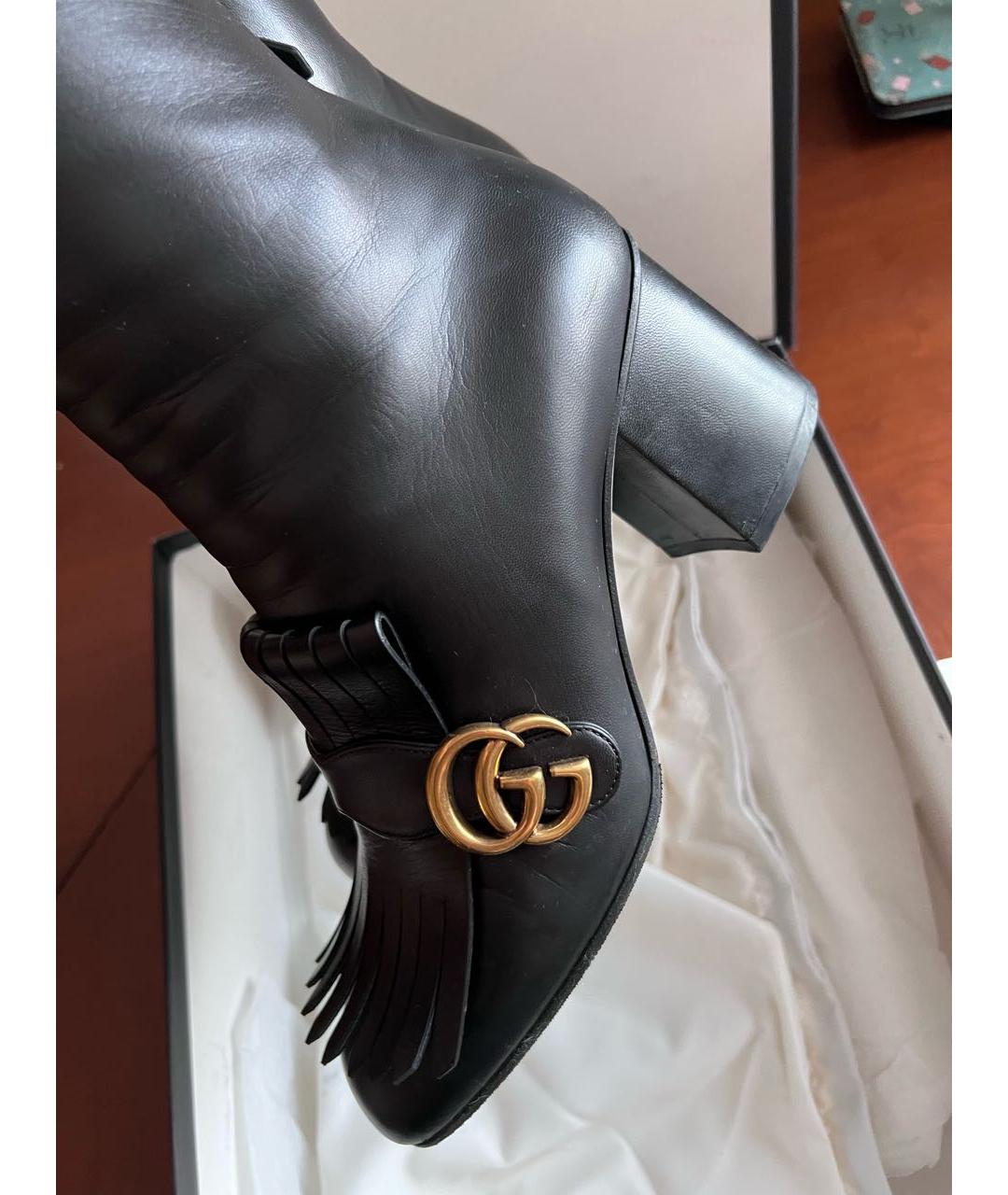 GUCCI Черные кожаные ботильоны, фото 6