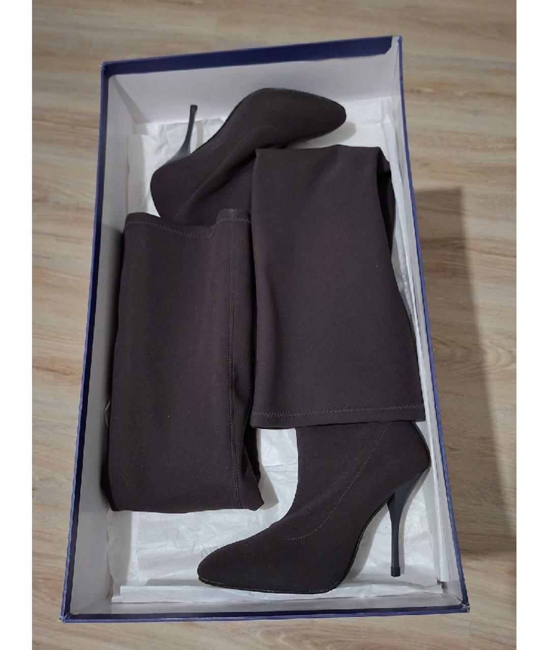STUART WEITZMAN Антрацитовые ботфорты, фото 6