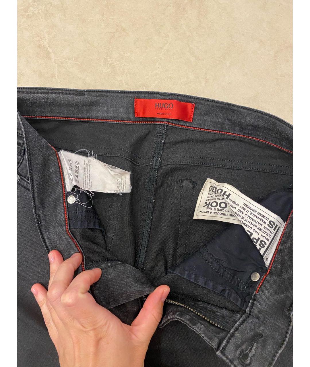 HUGO BOSS Черные джинсы слим, фото 4