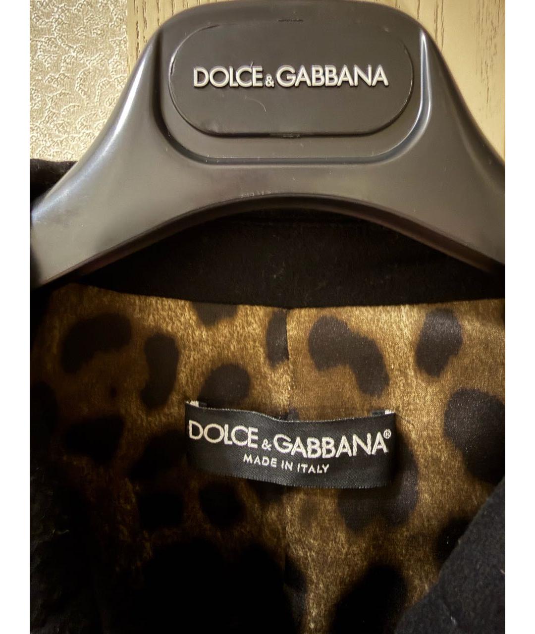 DOLCE&GABBANA Черное шерстяное пальто, фото 3