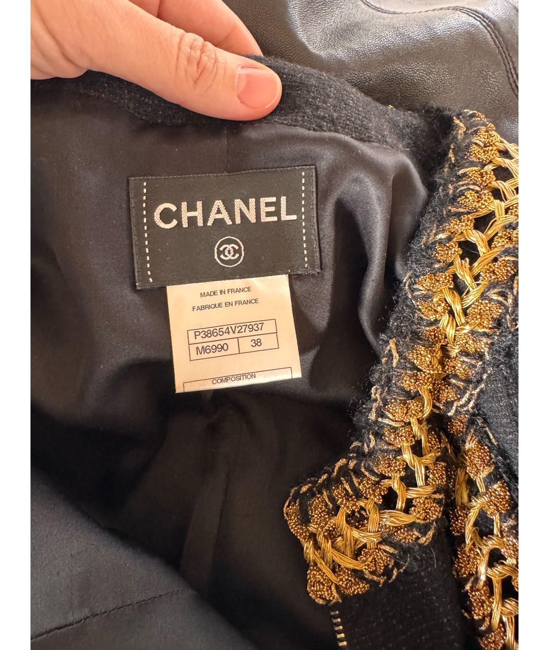 CHANEL Черное твидовое повседневное платье, фото 4