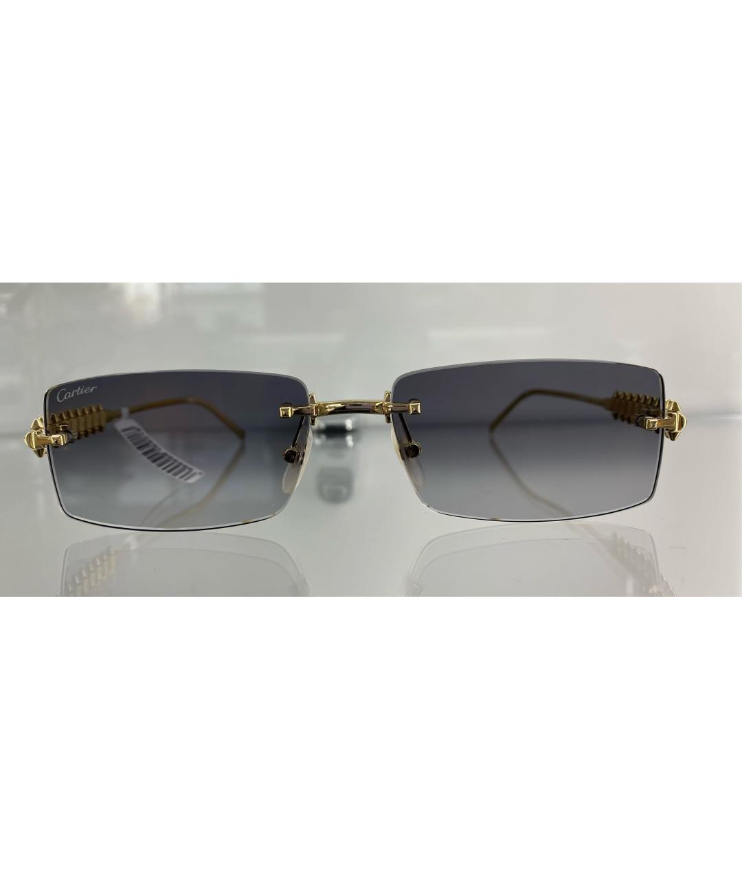 CARTIER Золотые металлические солнцезащитные очки, фото 3