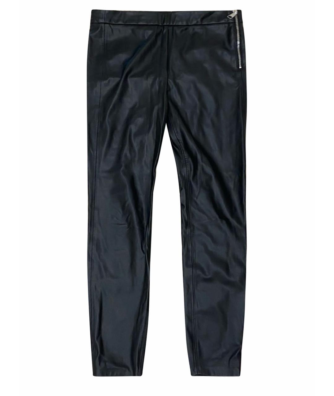 HUGO BOSS Черные полиэстеровые прямые брюки, фото 1