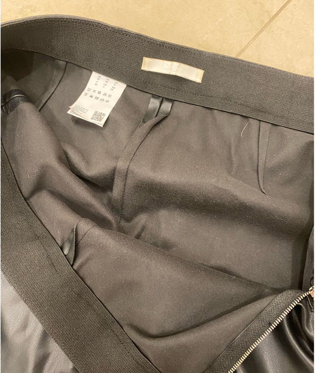 HUGO BOSS Черные полиэстеровые прямые брюки, фото 4