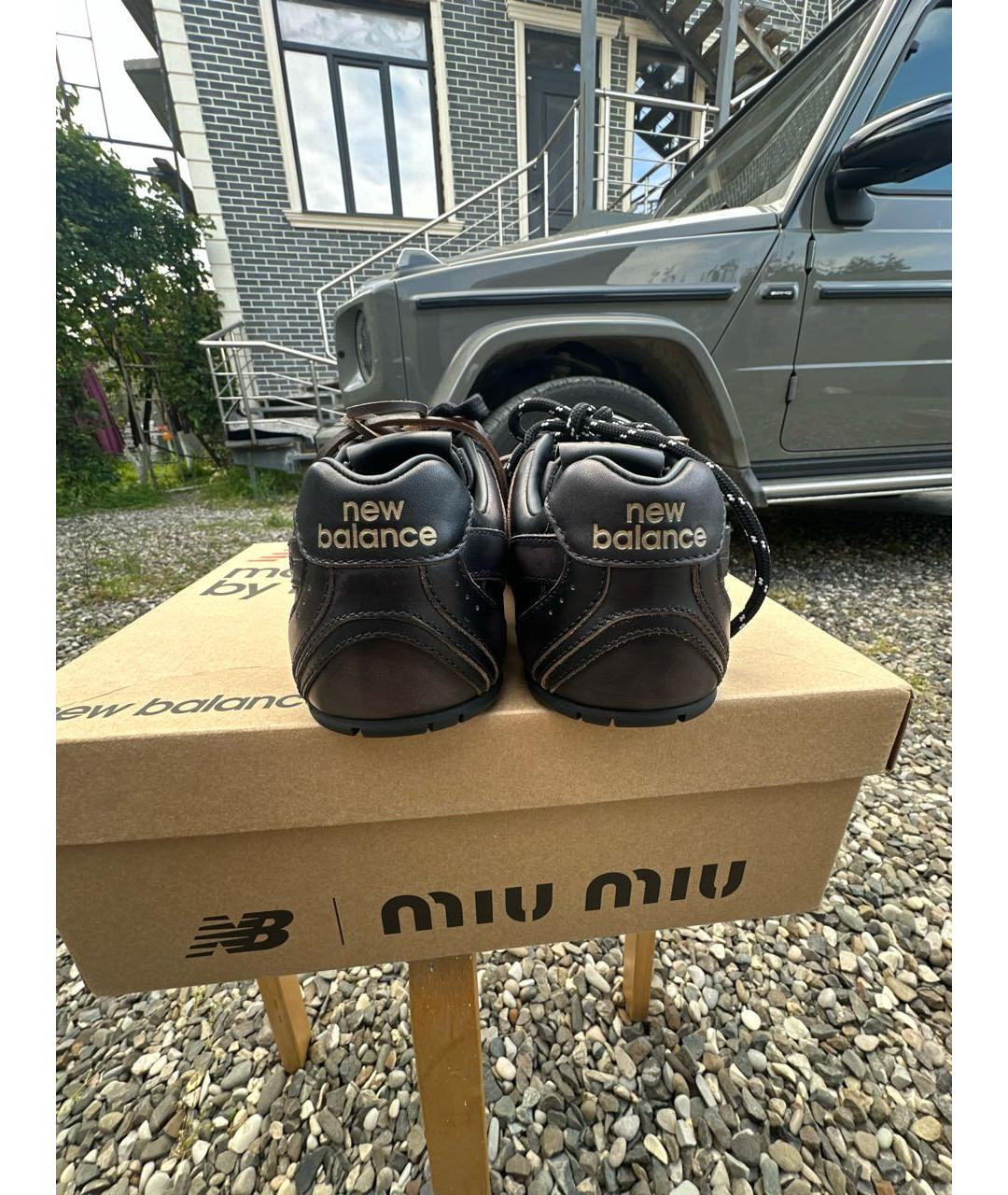 MIU MIU Черные кожаные кеды, фото 4