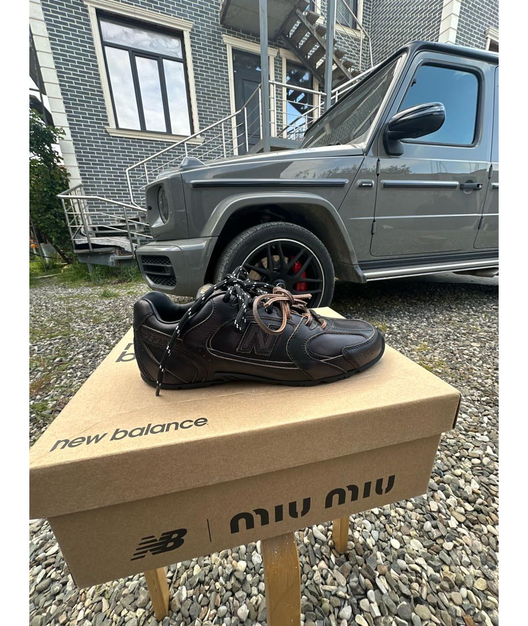 MIU MIU Черные кожаные кеды, фото 5
