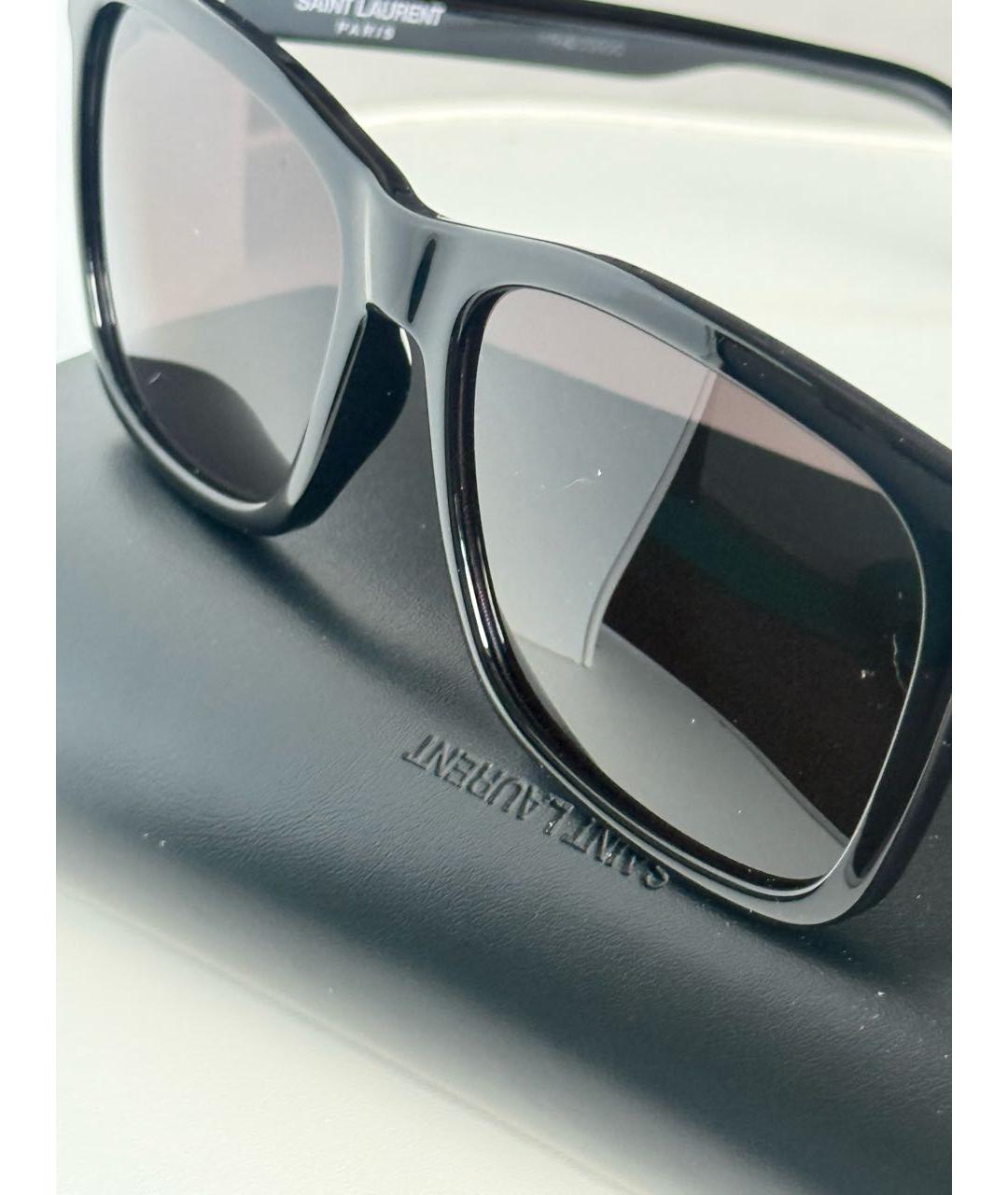 SAINT LAURENT Черные пластиковые солнцезащитные очки, фото 3