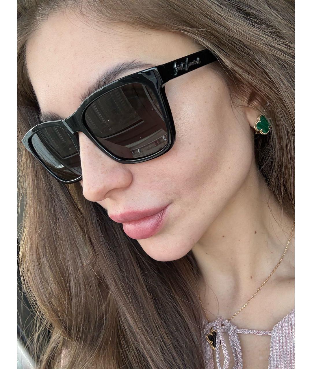 SAINT LAURENT Черные пластиковые солнцезащитные очки, фото 5