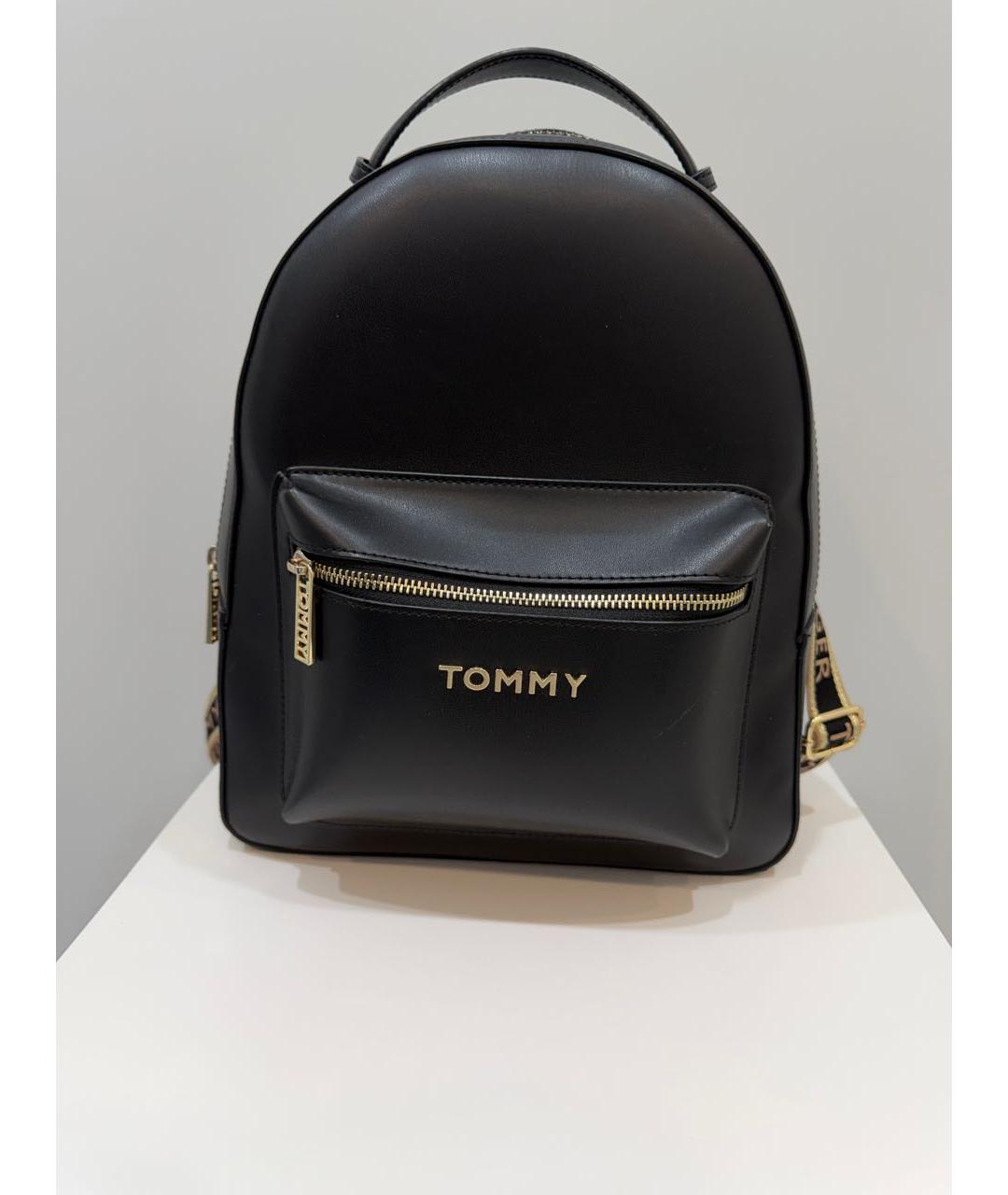 TOMMY HILFIGER Черный кожаный рюкзак, фото 9