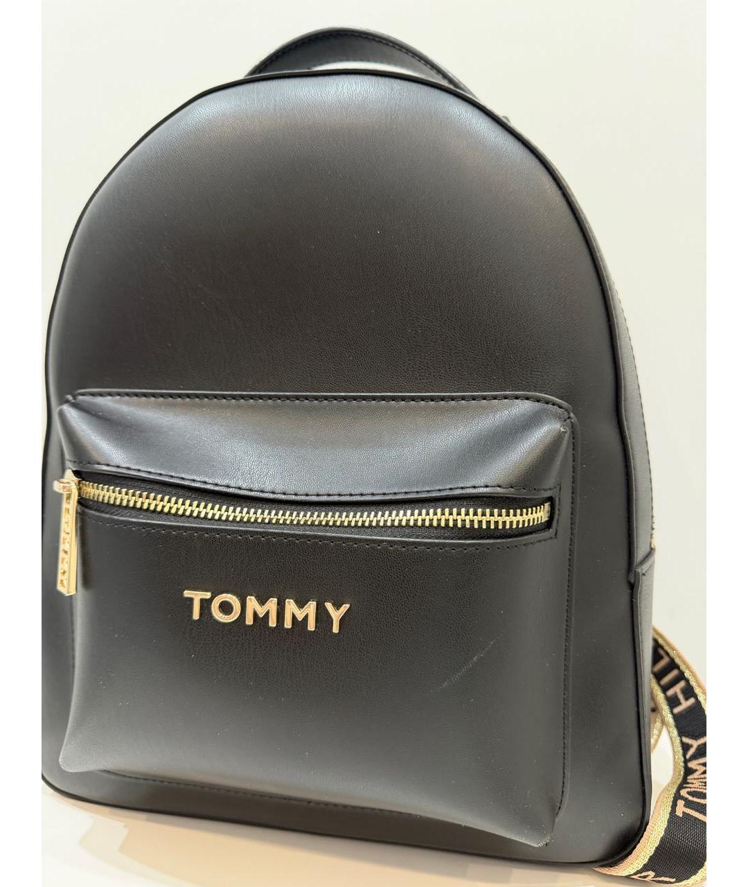 TOMMY HILFIGER Черный кожаный рюкзак, фото 8