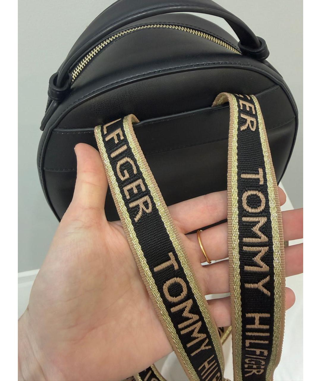 TOMMY HILFIGER Черный кожаный рюкзак, фото 5