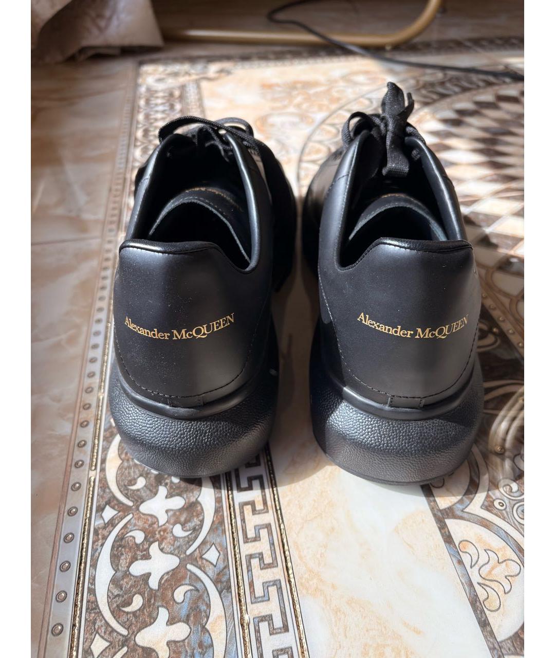 ALEXANDER MCQUEEN Черные кожаные низкие кроссовки / кеды, фото 4