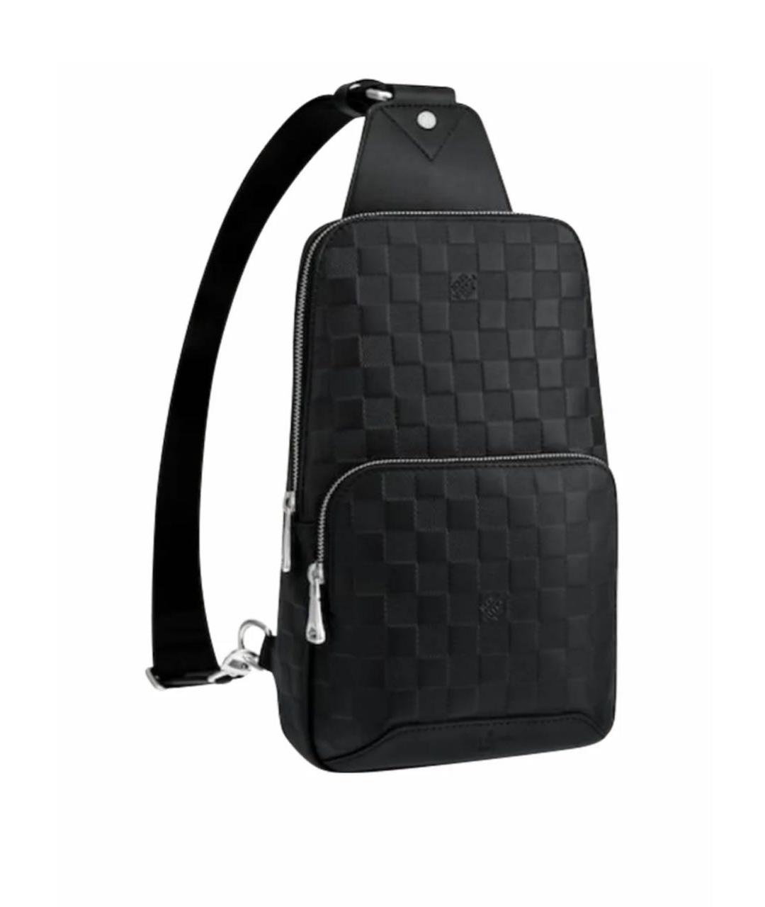 LOUIS VUITTON Черная кожаная сумка на плечо, фото 1