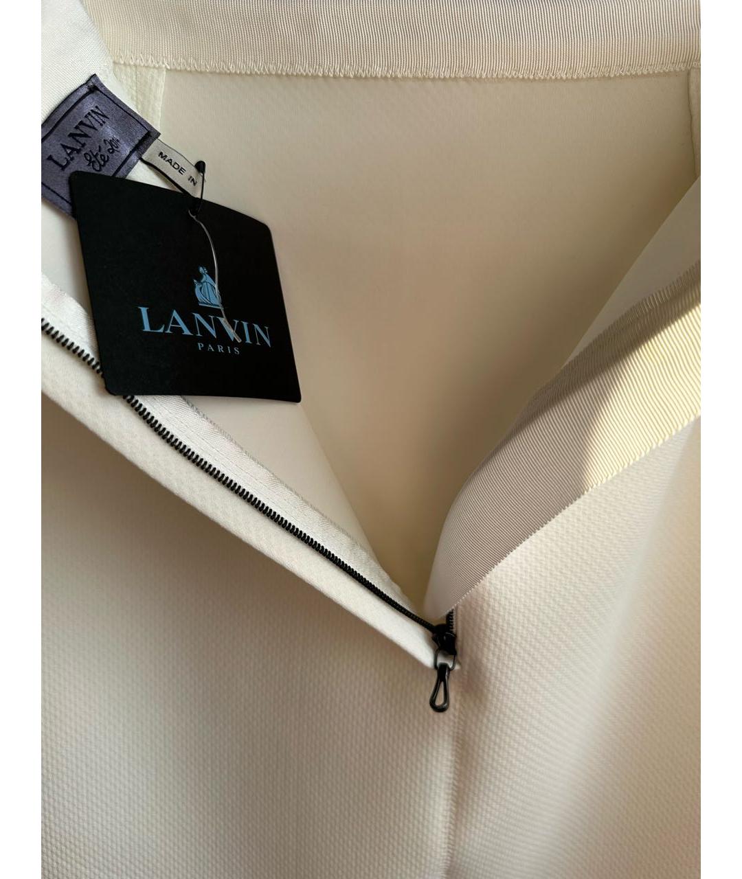 LANVIN Белая полиэстеровая юбка миди, фото 5