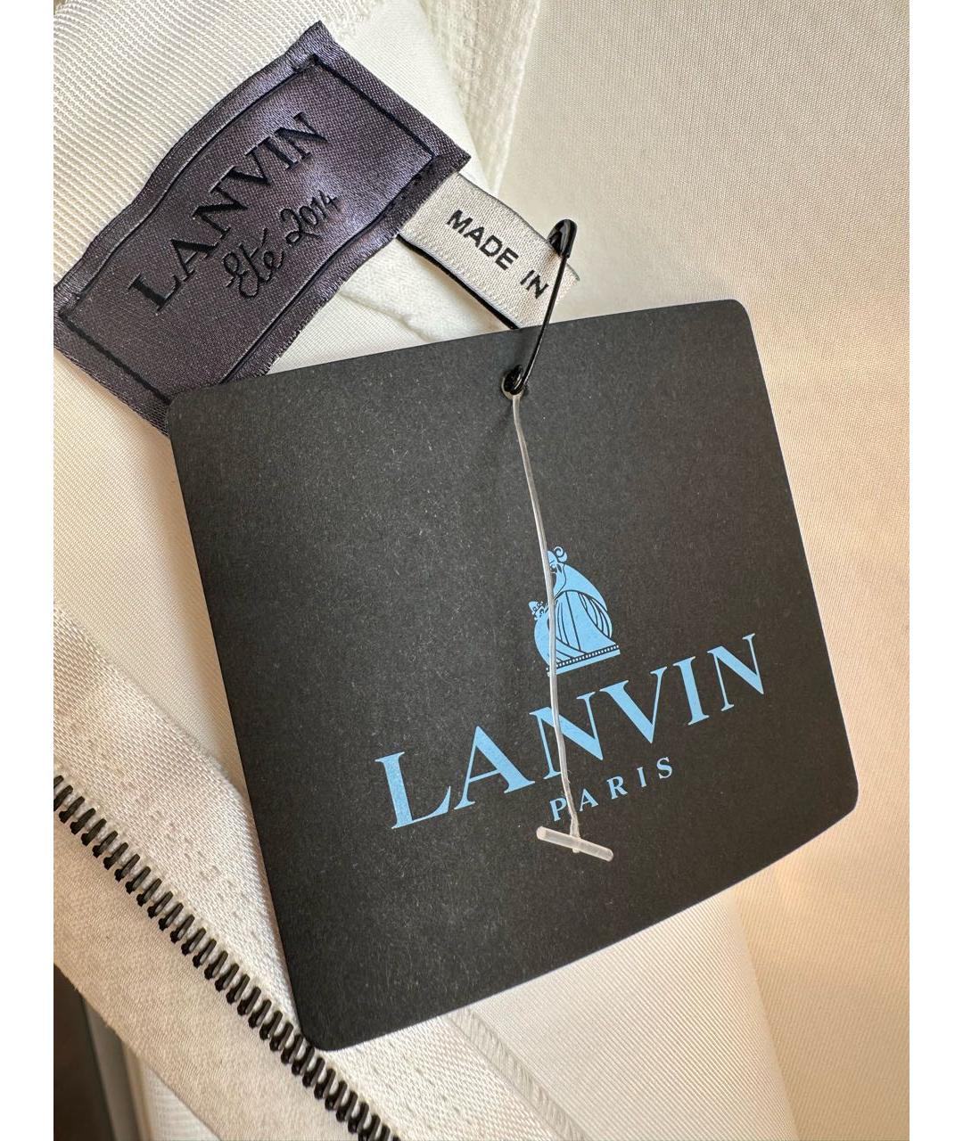 LANVIN Белая полиэстеровая юбка миди, фото 3