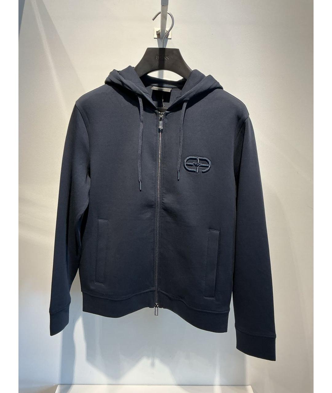 EMPORIO ARMANI Темно-синий хлопковый спортивный костюм, фото 2