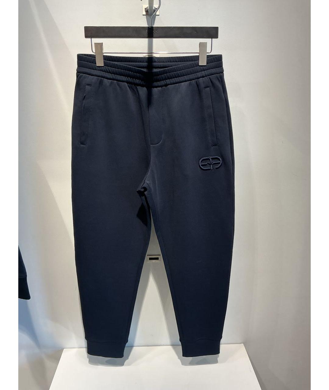 EMPORIO ARMANI Темно-синий хлопковый спортивный костюм, фото 3