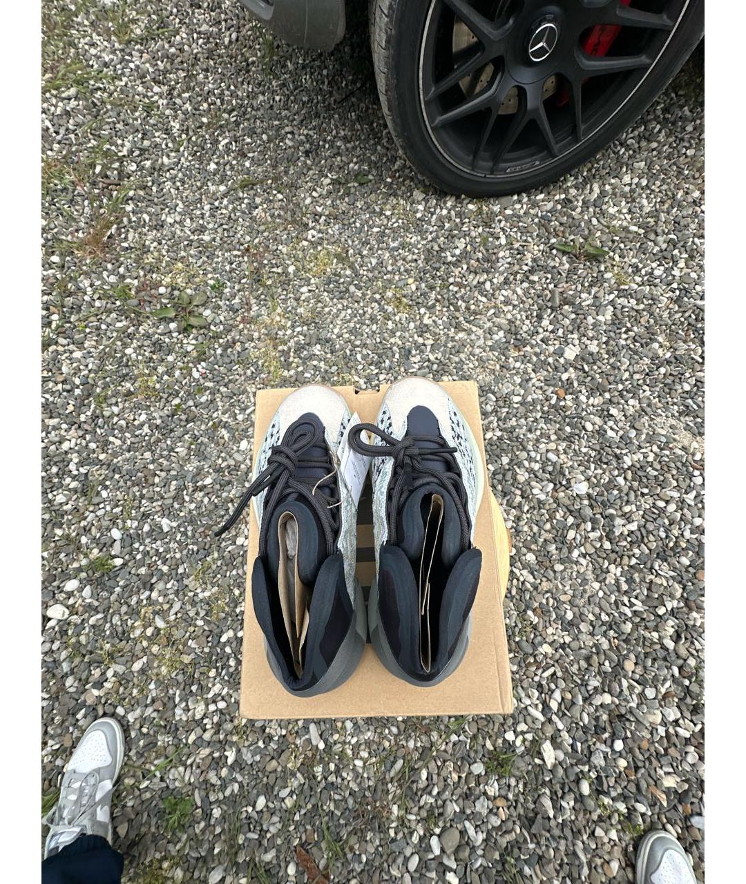 ADIDAS YEEZY Антрацитовые текстильные кроссовки, фото 3
