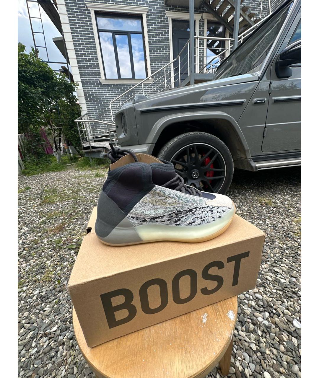 ADIDAS YEEZY Антрацитовые текстильные кроссовки, фото 5