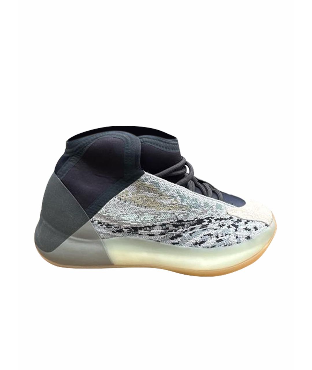 ADIDAS YEEZY Антрацитовые текстильные кроссовки, фото 1