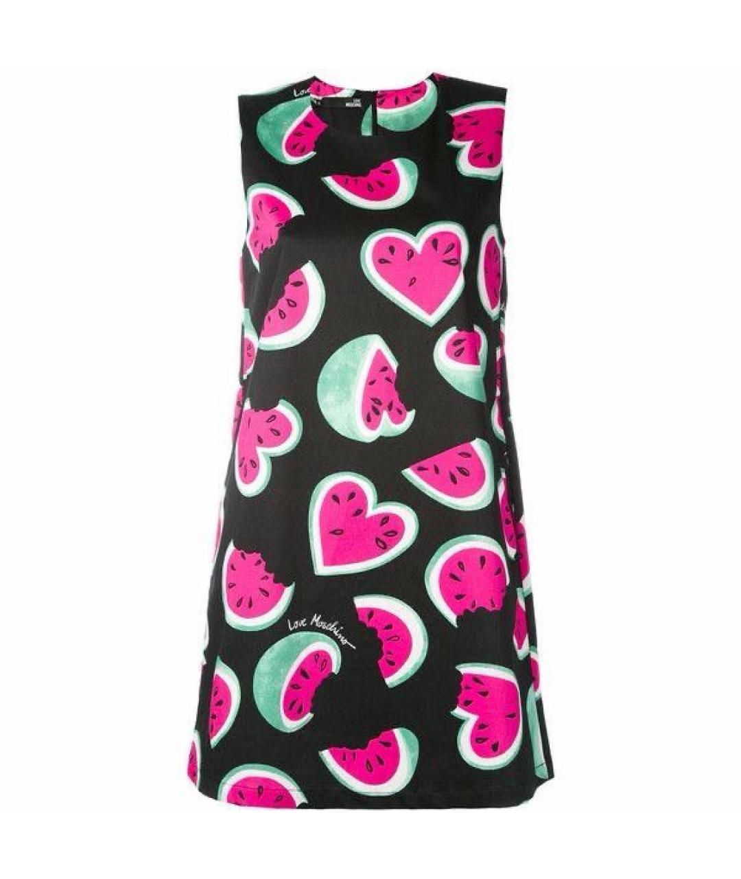LOVE MOSCHINO Черное хлопковое повседневное платье, фото 1