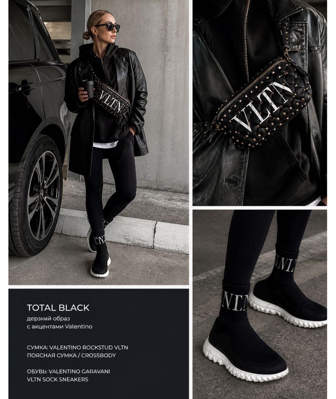 VALENTINO Черная кожаная поясная сумка, фото 7